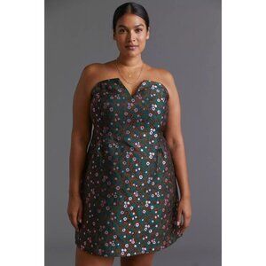 Anthropologie NWT Eva Franco Sweetheart Mini Dress Strapless Jacquard size 26W